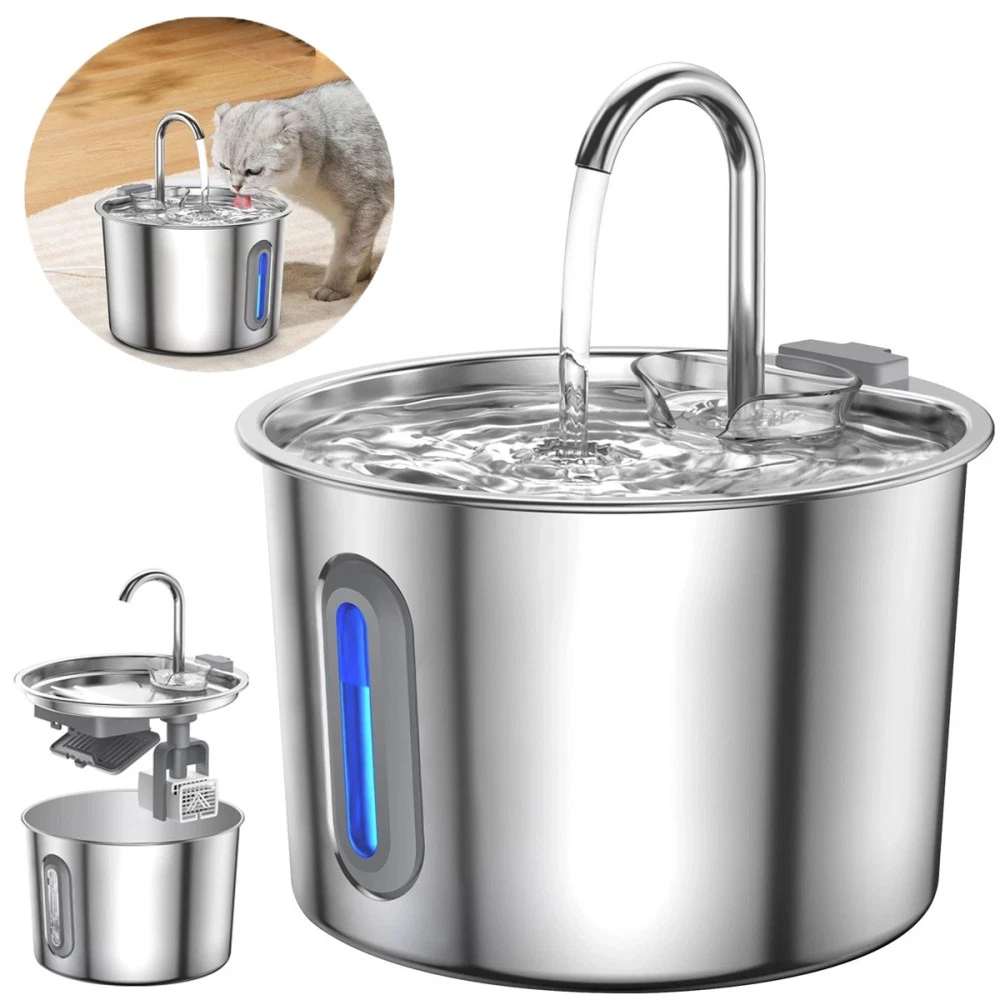Fontaine à eau, Chat et chien, Inox 2.2L